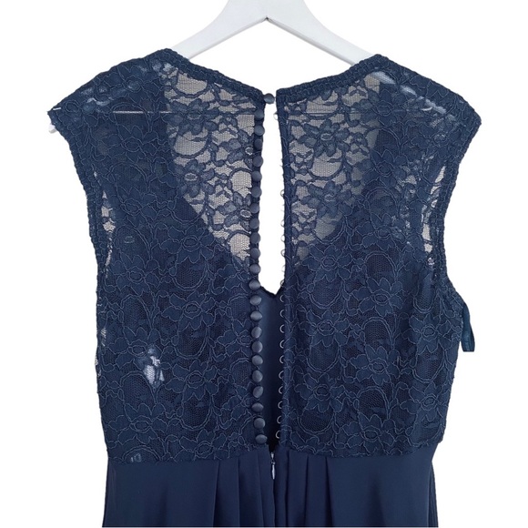 PLUS Morilee Madeline Gardner Navy Lace & Chiffon Flowy Formal Maxi Dress 18 - Picture 10 of 10